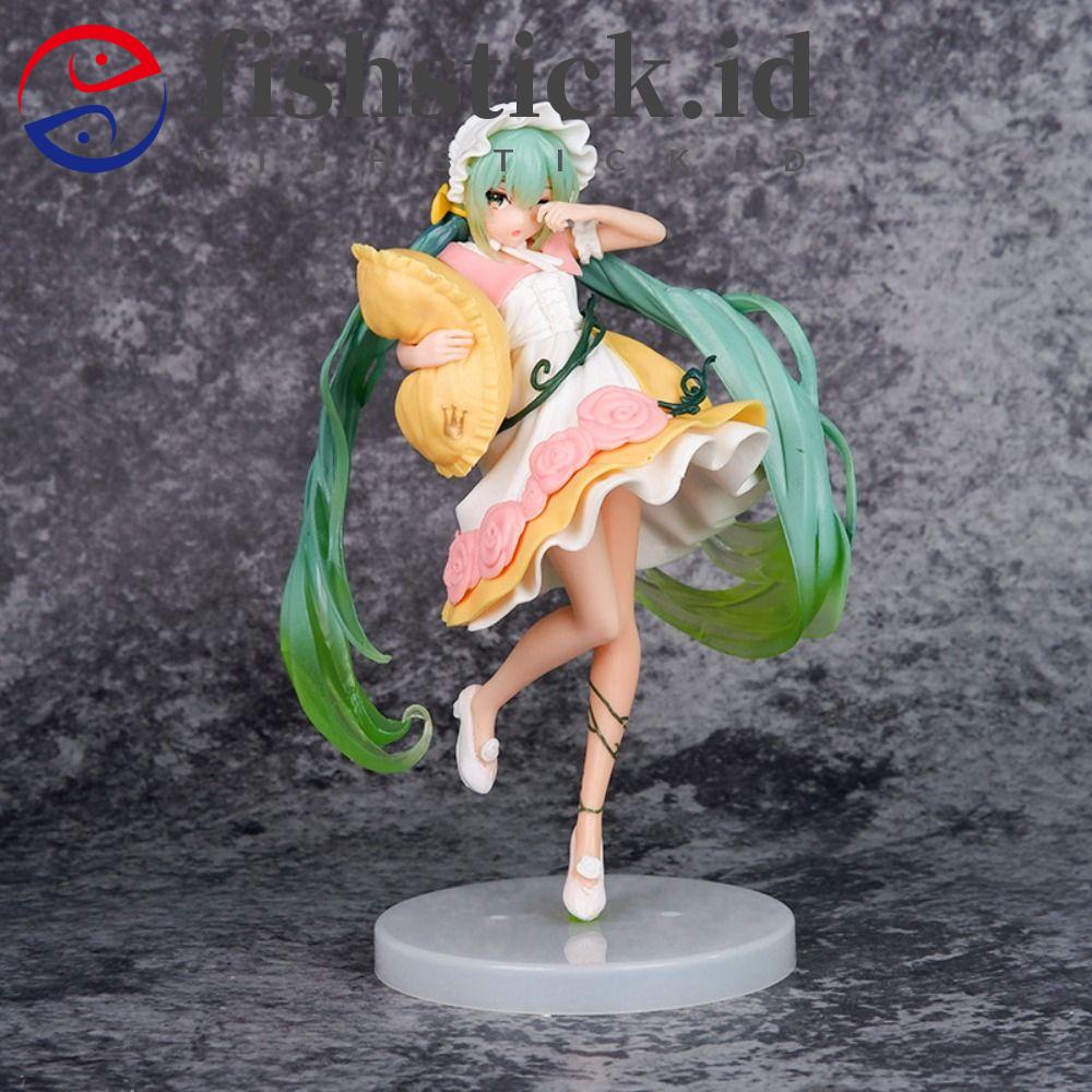 Fishstick Miku Hatsune Action Figure Kawaii PVC 20 cm Hadiah Ulang Tahun Desktop Ornamen Miku Model Mainan Kartun Anime Dekorasi Rumah Miku Anime Model Mainan