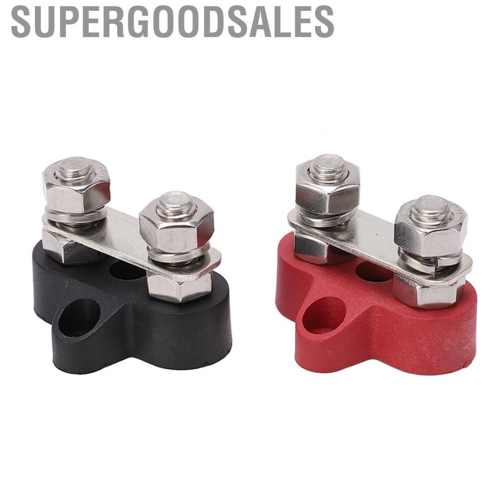 Supergoodsales (Black Plus Red)2 Pcs M8  Distribution Terminal Block Set Ground