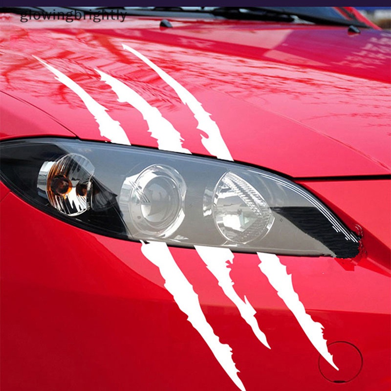 [glowingbrightly] Stiker Mobil Reflektif Monster Claw Marks Scratch Stripe Marks Headlight Decal TFX