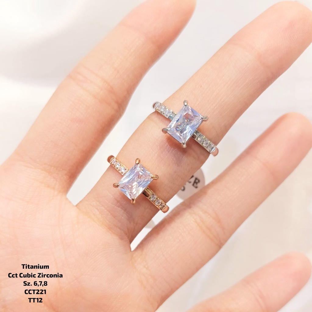 Cincin Titanium Cubic zirconia CCT-221
