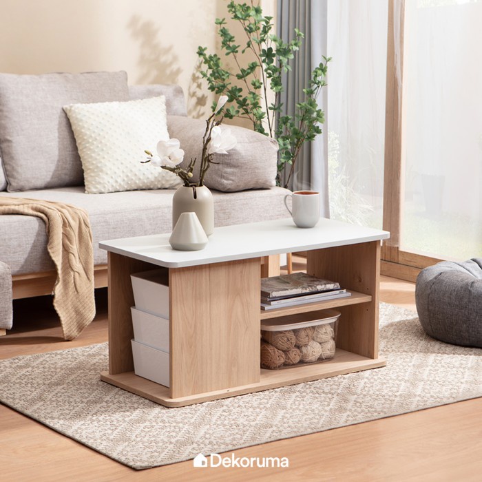 Dekoruma KAWA Coffee Table / Meja Tamu Kayu Minimalis