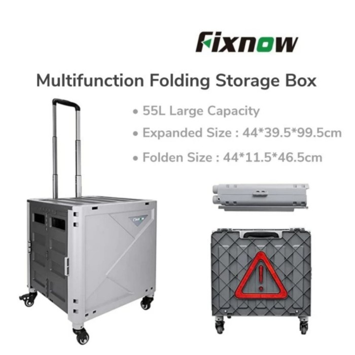 Fixnow Folding Trolley Storage box Troli anjing / belanja lipat roda 4