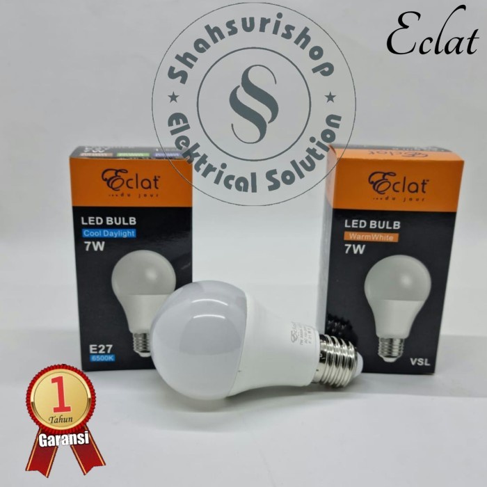 LAMPU MURAH BERGARANSI ECLAT 7W 7 W WATT BULB GARANSI 1TAHUN - Putih