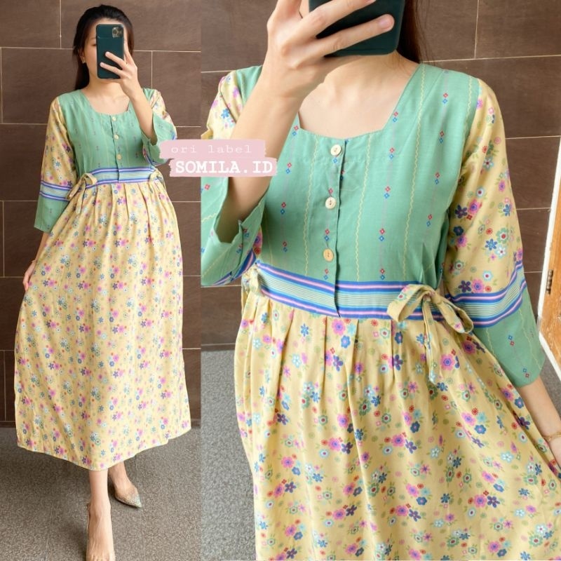 ORI SOLO GROSIR DASTER  BUSUI CHIBI PANJANG LENGAN 7/8 PINGGANG SERUT BATIK SAKURA