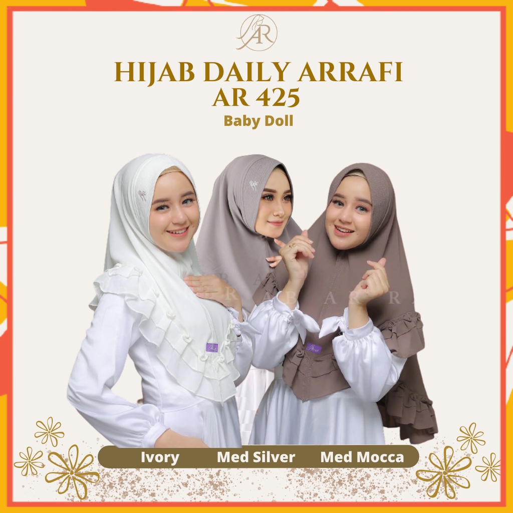 Khimar 2 Layer Premium Hijab Arrafi Terbaru AR 425 Doubel Layer Cantik