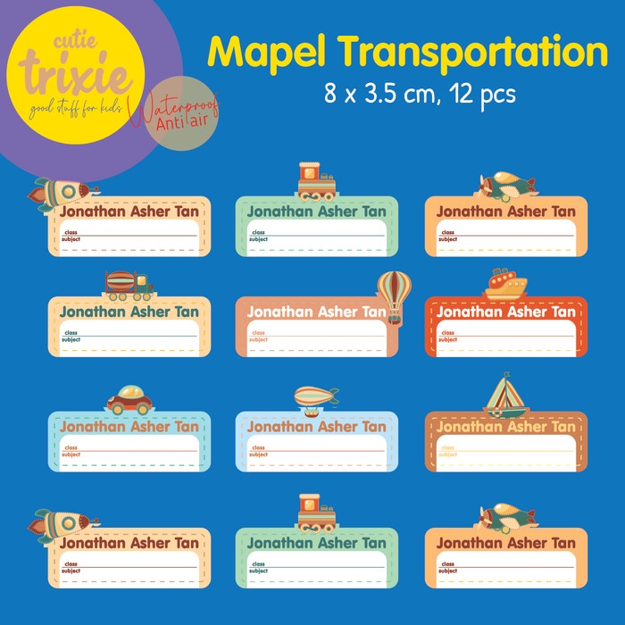 

STICKER LABEL BUKU MATA PELAJARAN / MAPEL ANAK TRANSPORTATION