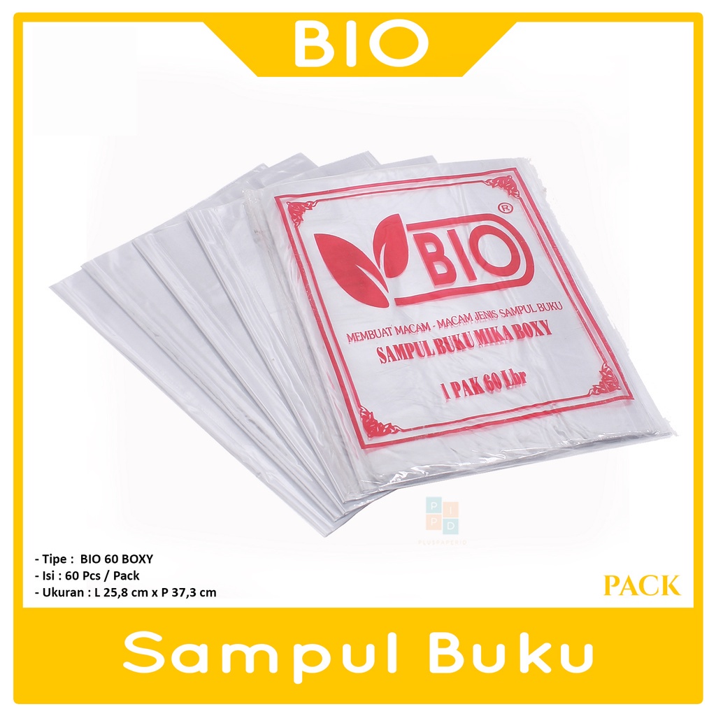 

BIO - Sampul Buku Plastik Mika Ukuran Boxy isi 60 lembar - Pack