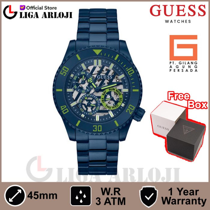 GUESS GW0488G4 Original AXLE Jam Tangan Pria Analog Navy Stainless
