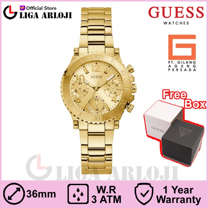 GUESS GW0465L1 Original COSMIC Jam Tangan Wanita Analog Gold Stainless