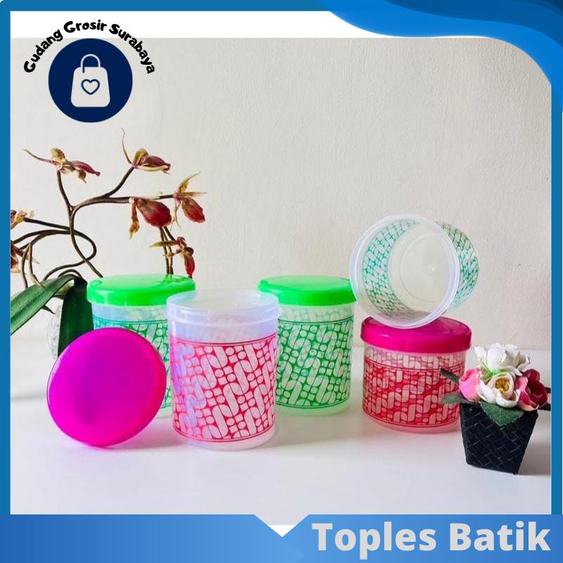 ( GGS ) Toples Kue Lebaran Toples Plastik Motif Batik