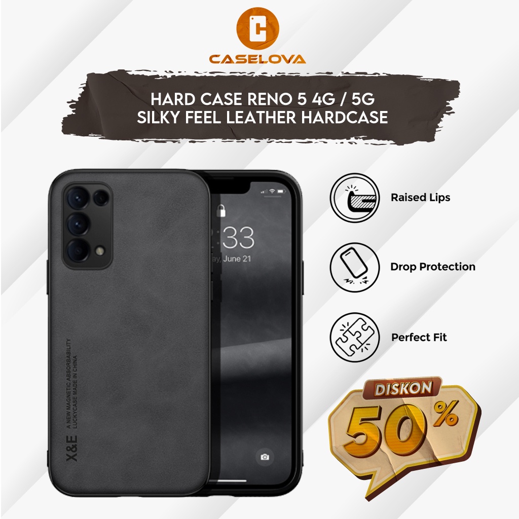 Cod / Hard Case Oppo Reno 5 4G/5G Hardcase Silky Feel Leather