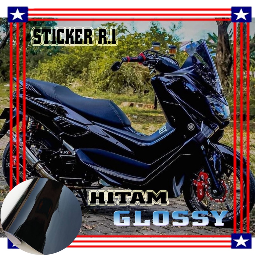 Skotlet Hitam Glossy stiker hitam polos stiker motor hitam