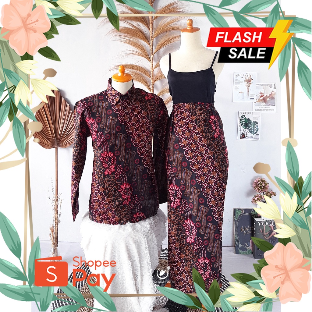 Kondangan nikahan arisan alisan // NAYAKA BATIK - Couple Rok dan Kemeja Batik Lengan Panjang KRESNA 