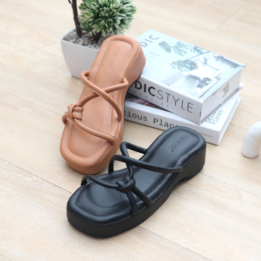 Rachel Sandal Wanita Wedges Platform Tinggi 4 Cm SDH326