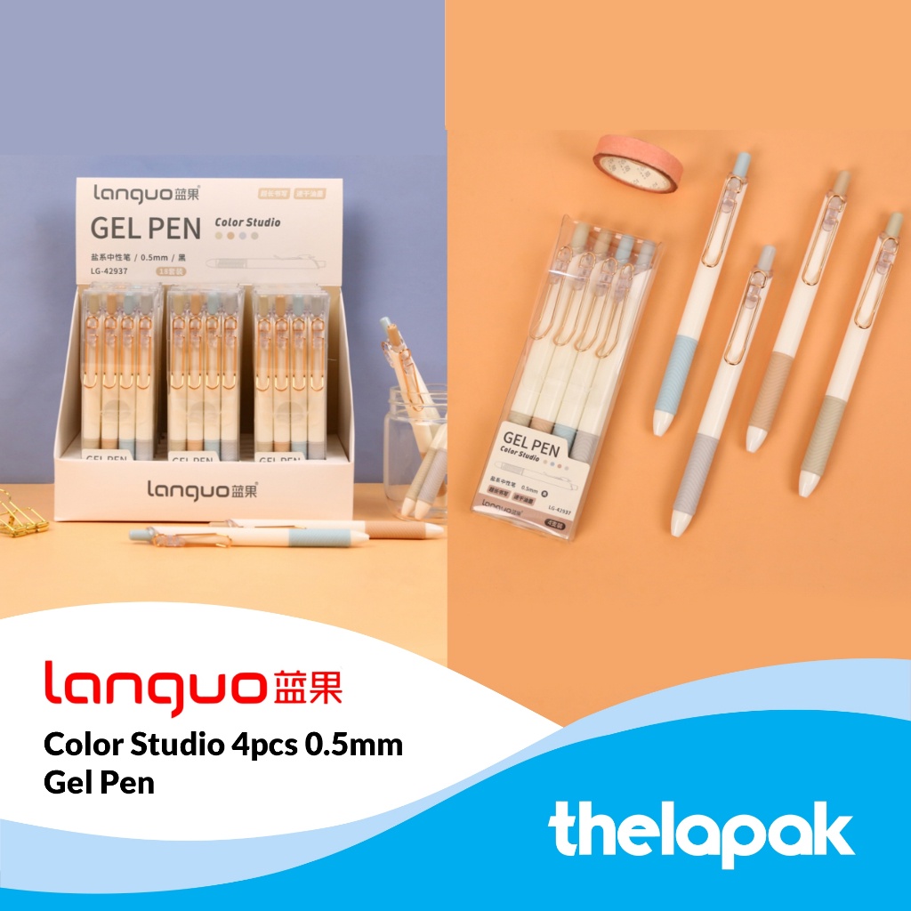 

Pulpen Gel 0.5mm Set 4pcs Languo Color Studio Seri 42937 Pen Tinta Hitam