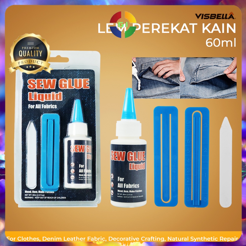 

Cairan Liquid Lem Perekat Kain Kulit Sew Glue 60ml