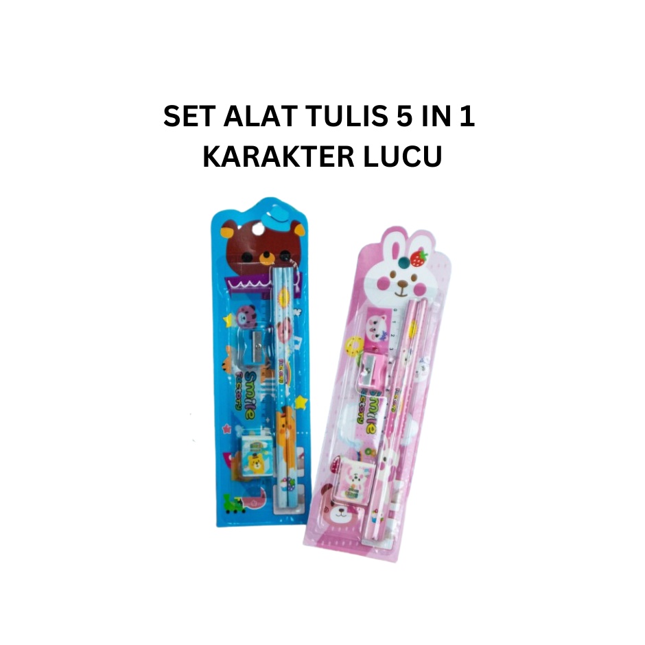

SET ALAT TULIS SEKOLAH / SET ALAT TULIS ANAK / SET ALAT TULIS MURAH / MINI STATIONERY / SET ALAT TULIS 5 iIN 1 KARAKTER LUCU - RANDOM