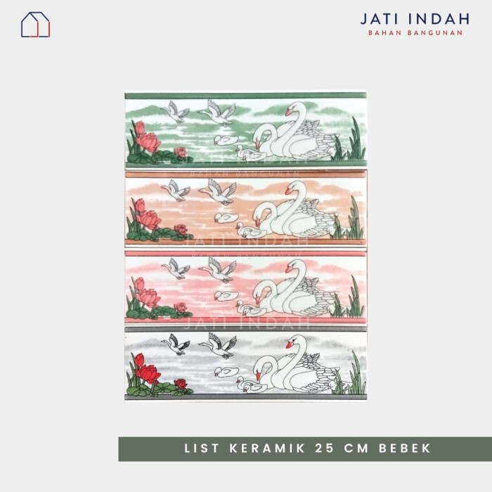 List Keramik 25 cm Motif Bebek Angsa / Lis Listello