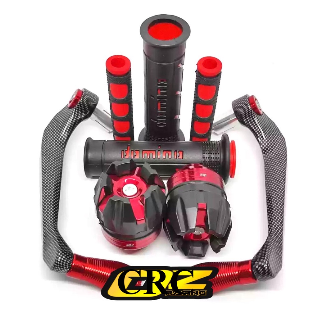 GR [PAKET 4IN1] Proguard Carbon sabit + Jalu as roda + Handgrip domino + Karet Handle Rem Domino