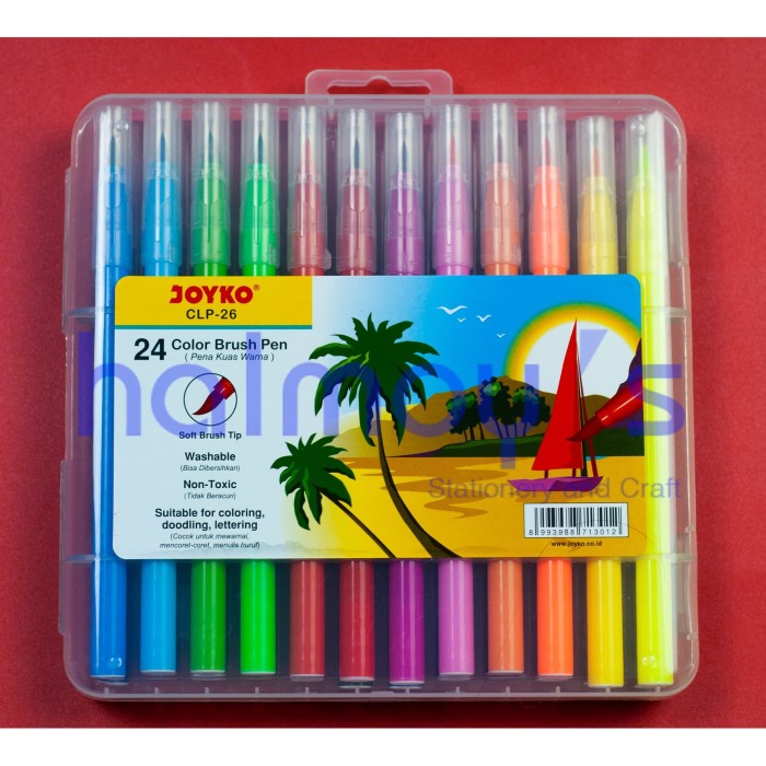 

SPIDOL BRUSH PEN / PENA KUAS WARNA JOYKO CLP - 26 24 WARNA