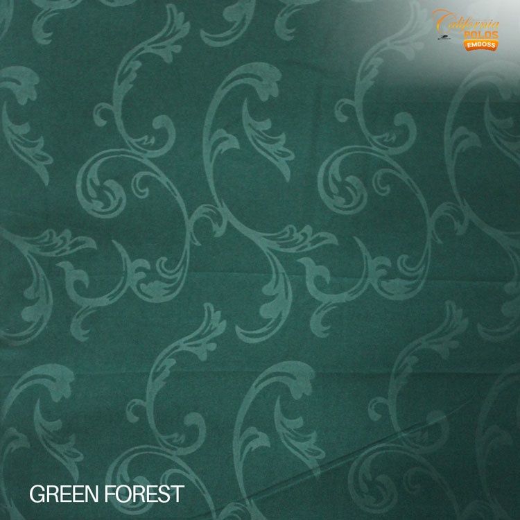CALIFORNIA Bed Cover King Fitted Polos Emboss 180x200 Green Forest