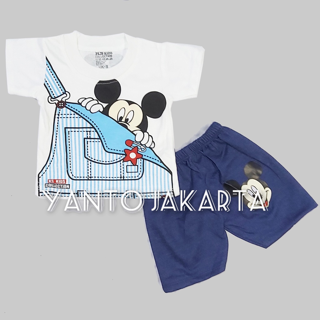 BAJU MICKEY MOUSE ANAK LAKI LAKI SETELAN 1-2 TAHUN