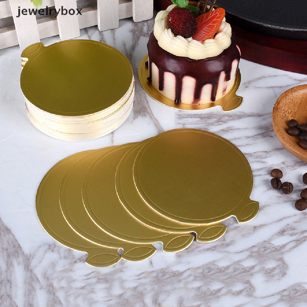 [jewelrybox] 10pcs 8/9cm Round Cake Board Mousse Pad Kartu Dessert Baking Pastry Display Tray Butik