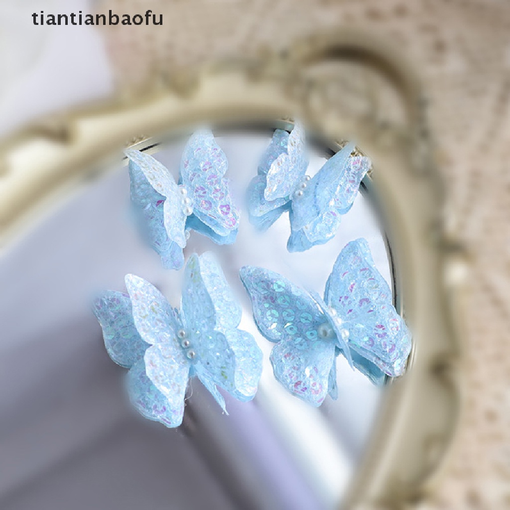 [tiantianbaofu] 4 Pcs Butterfly Cake Topper DIY Dekorasi Rumah Simulasi Berongga Kupu Butik