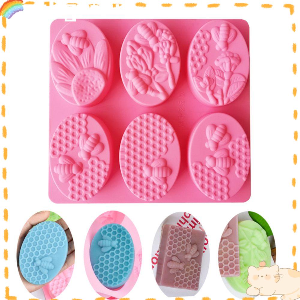 Solighter Cetakan Sabun Perlengkapan Pernikahan Lebah Oval Sarang Lebah Clay Tools DIY Craft Kue Resin Molds