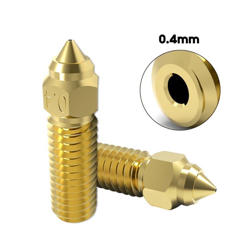 Nozel Printer zzz 3D 0.4mm M6 Drat Kuningan Nozel Extruder Hot End Untuk 1.75mm Filamen 3D Aksesoris Printer