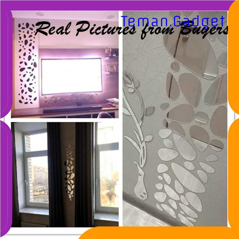 TG -  ART SOLEDI Sticker Dekorasi Dinding Mural Mirror Acrylic 13 PCS - SL09