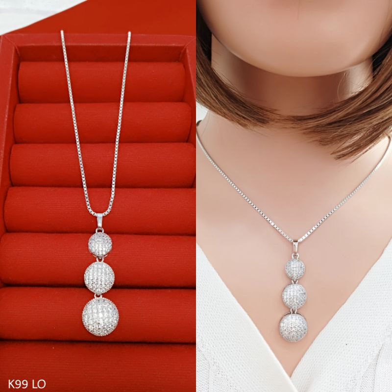 Kalung Xuping Liontin Tingkat 3 full diamond wanita 45 cm K81LU-99 LO