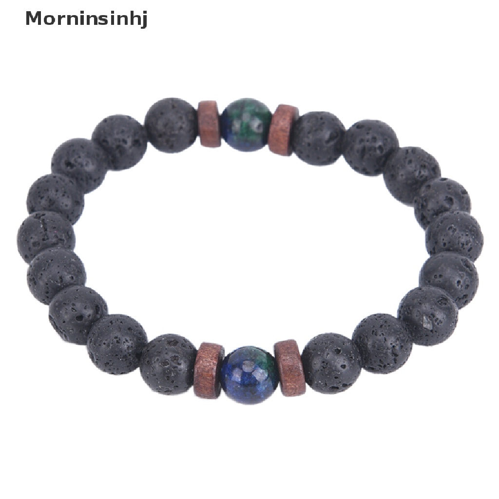 Mornin Doa Pria Mala Beads Lava Rock Batu Chrysocolla Manik Gelang Yoga Hadiah id