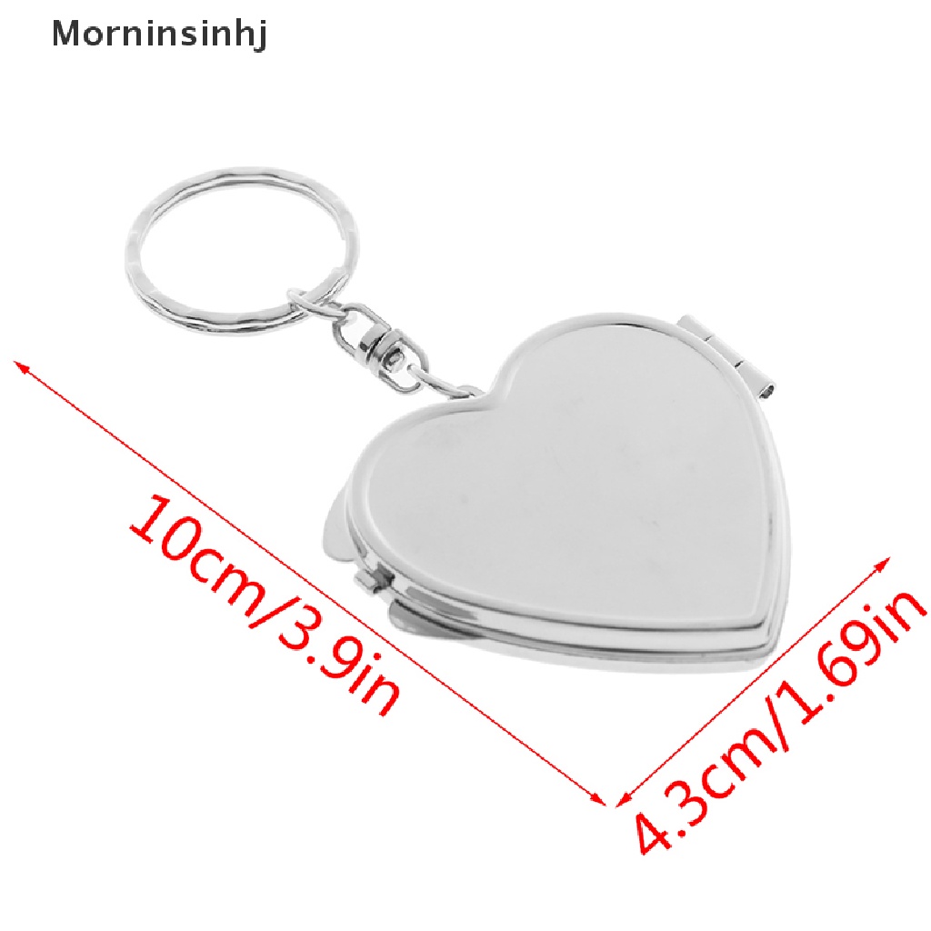 Mornin New Cermin Lipat Logam Gantungan Kunci Keychain Portable Compact Cosmetic id