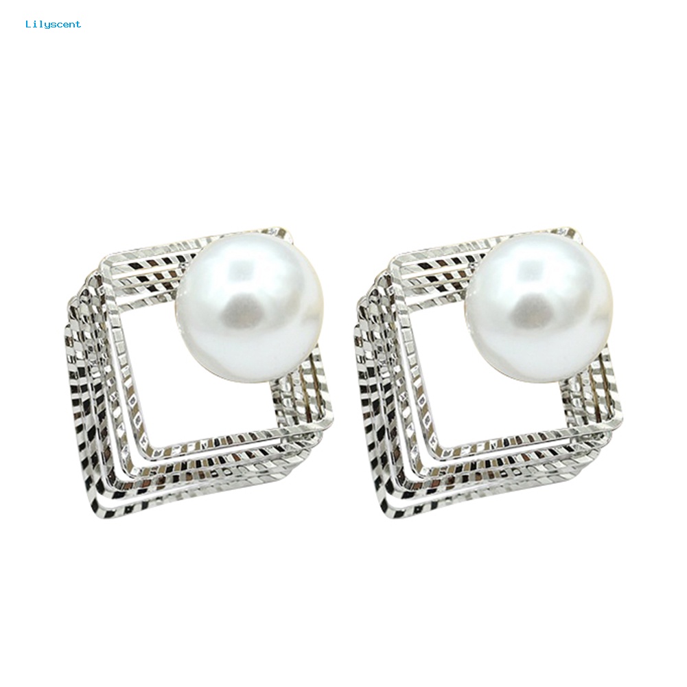 Lilyscent Wanita Fashion Multi-layer Mutiara Imitasi Ear Studs Earrings Pesta Perhiasan Hadiah