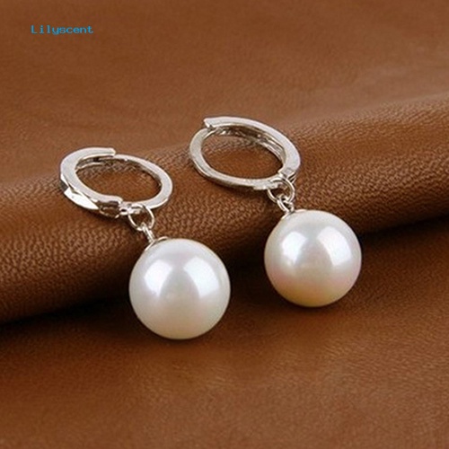 Lilyscent Wanita /'s Elegan Mutiara Imitasi Menjuntai Eardrop Ear Hoop Earrings Perhiasan Pesona