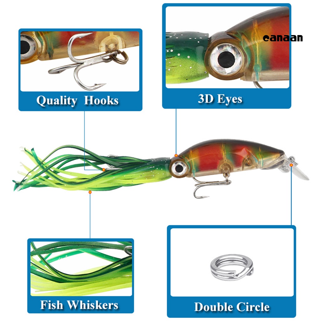 Cnn-18cm/17.6g Squid Lure Mengambang Vivid ABS Kekuatan Tinggi Bicyclic Fishing Lure Untuk Air Asin