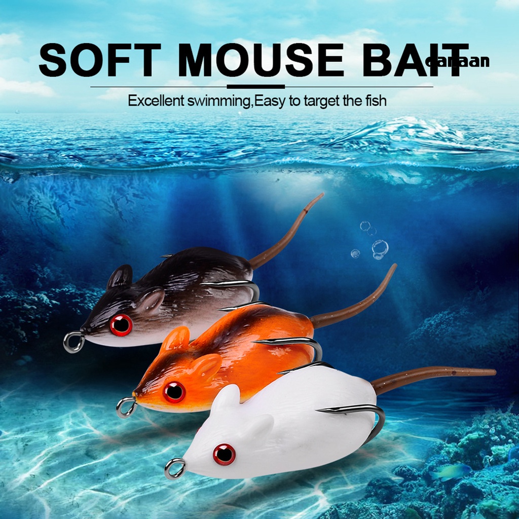 Cnn-5cm 9g Silikon Umpan Tikus Fleksibel Tajam Kait Umpan Tikus Dengan Kait Ganda Aksesori Memancing