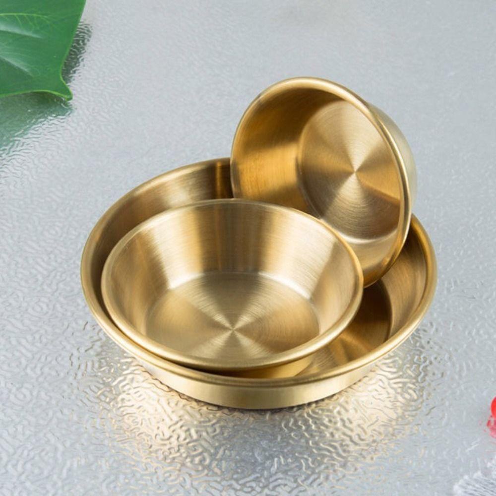 [Elegan] Sauce Cup Stainless Steel Barbecue Celup Restoran Sushi Vinegar Dishes Piring Piring Appetizer Disc