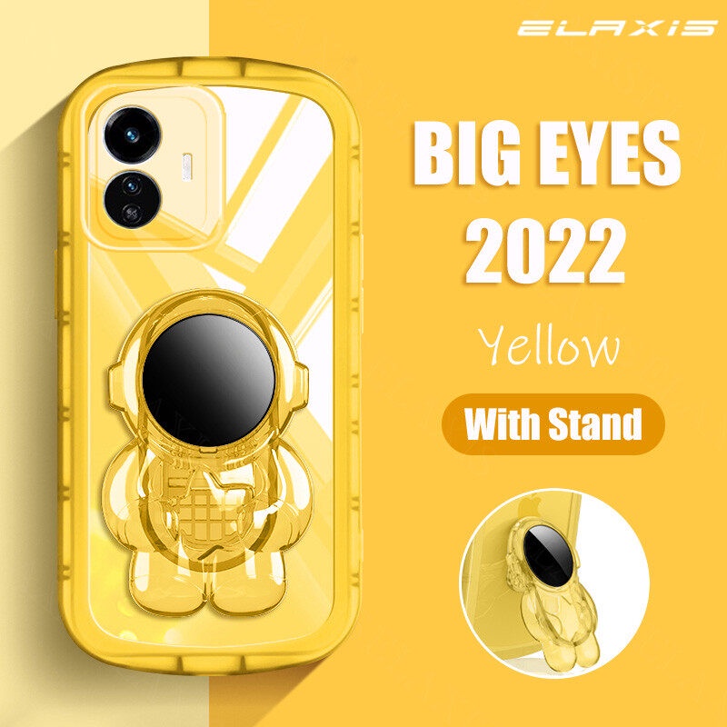 Andyh Untuk VIVO Y77 5G Casing Ponsel Tahan Jatuh Transparan Chubby Silikon Lembut Dengan Astronot Berdiri2022Desain Baru Ponsel Penutup Belakang