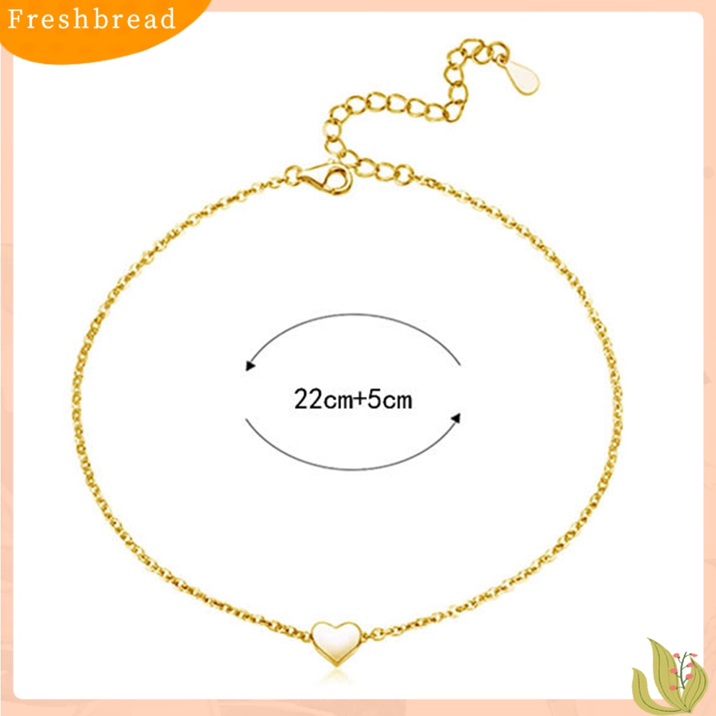 &lt; Freshbread &gt; Wanita Gelang Kaki Adjustable Elegan Temperamen All-match Rantai Dipanjangkan Perhiasan Hadiah Alloy Perempuan Cinta Hati Liontin Kaki Rantai Pantai Kaki Gelang Untuk Pakaian Sehari-Hari