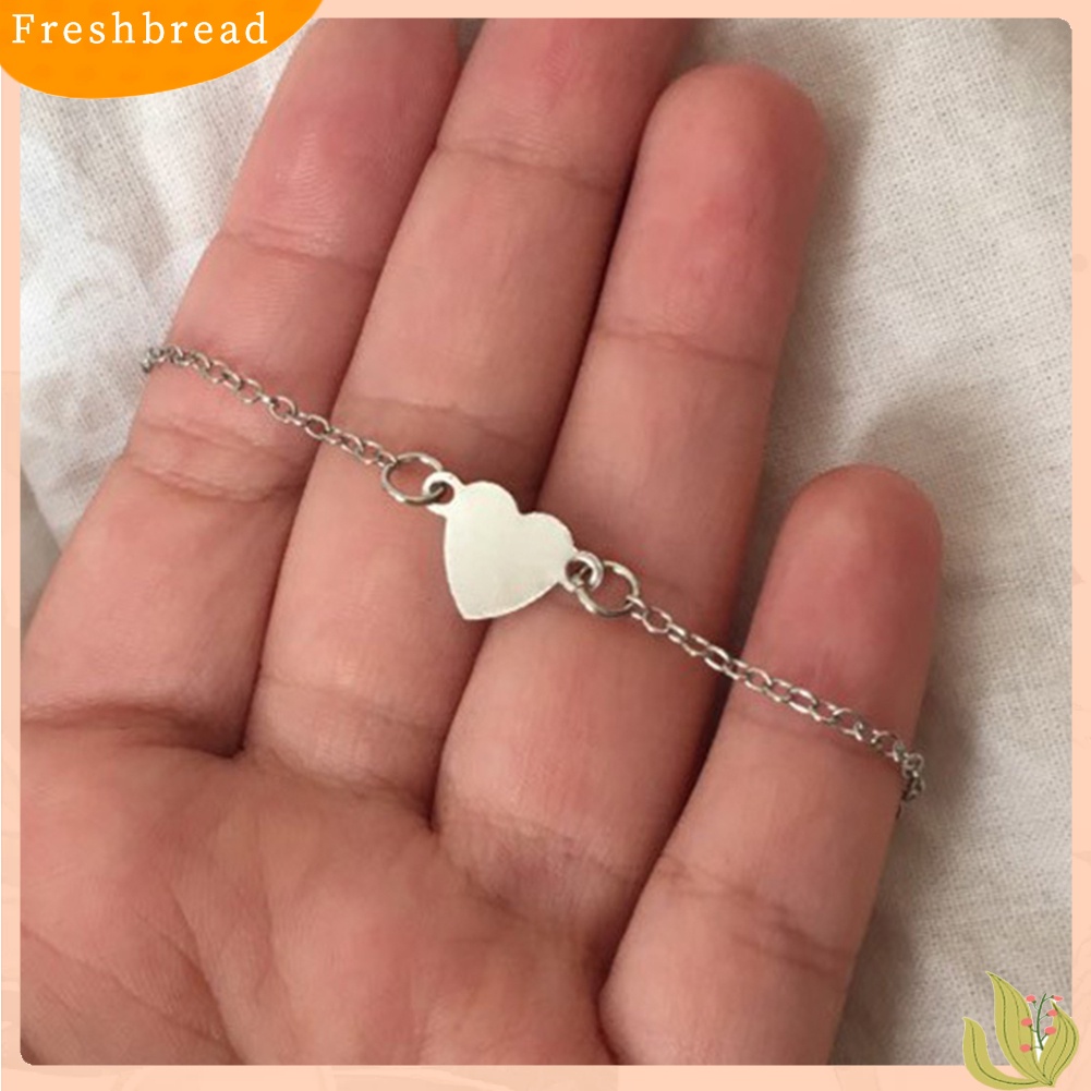 &lt; Freshbread &gt; Wanita Minimalis Cinta Hati Pesona Gelang Bangle Perhiasan Hadiah Hari Valentine