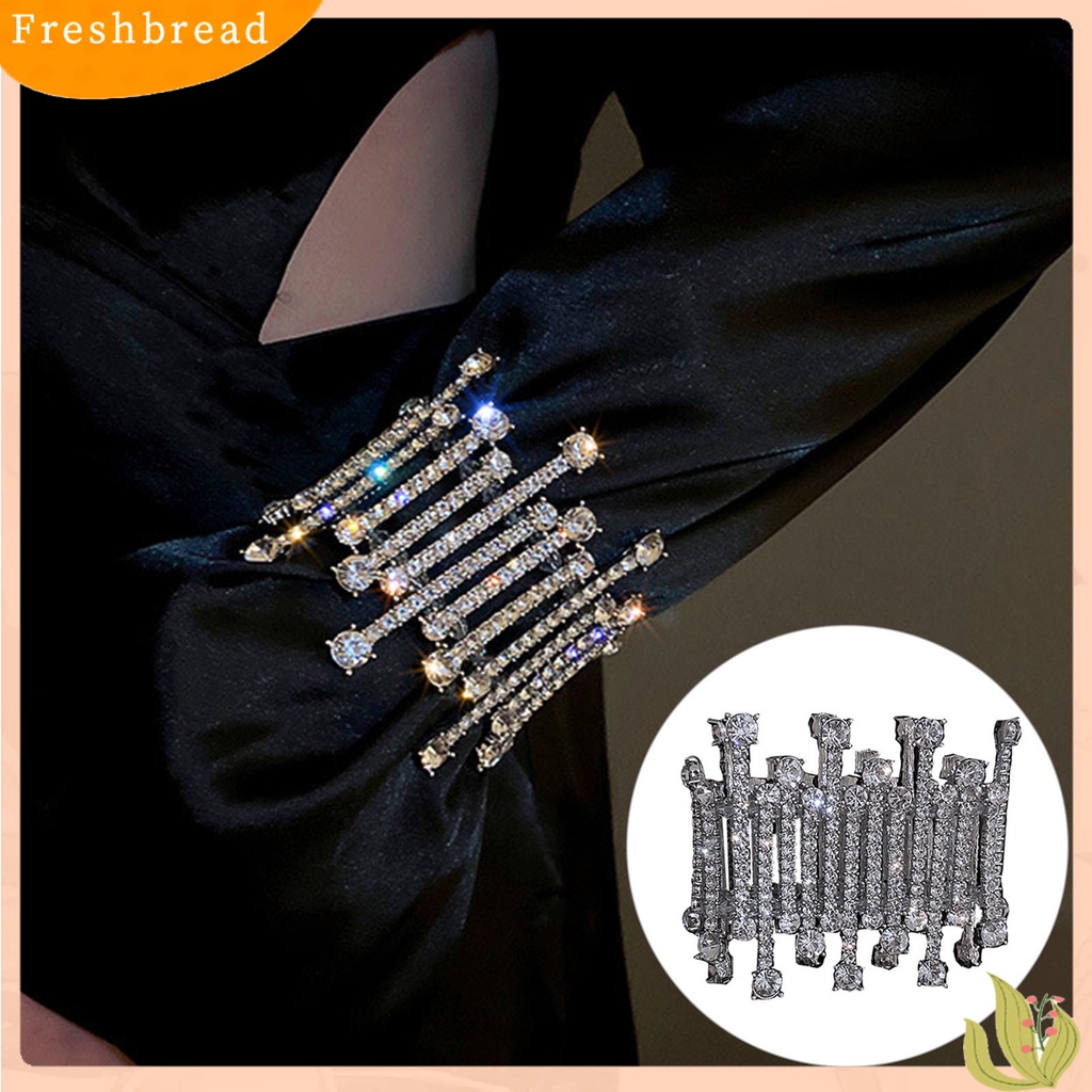 < Freshbread > Manik-Manik Bening Tidak Teratur Dekorasi Sederhana Mewah Gelang Berlebihan Penuh Berlian Imitasi Lebar Gelang Perhiasan Aksesori