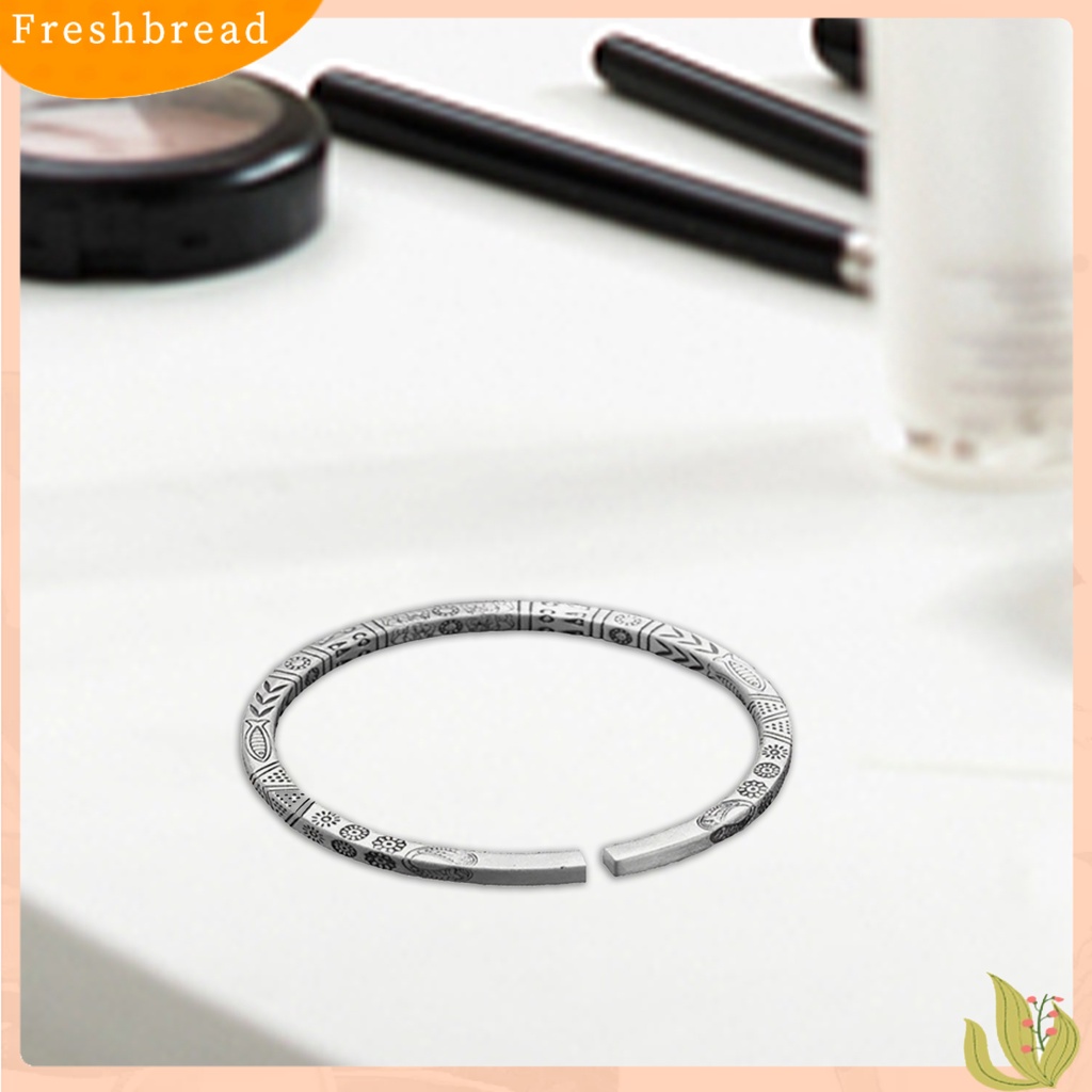 &lt; Freshbread &gt; Pria Gelang Bukaan Adjustable Warna Perak Twist Boho Pergelangan Tangan Dekorasi Mudah Dipakai Ikan Surat Melengkung Lengan Gelang Pria Perhiasan