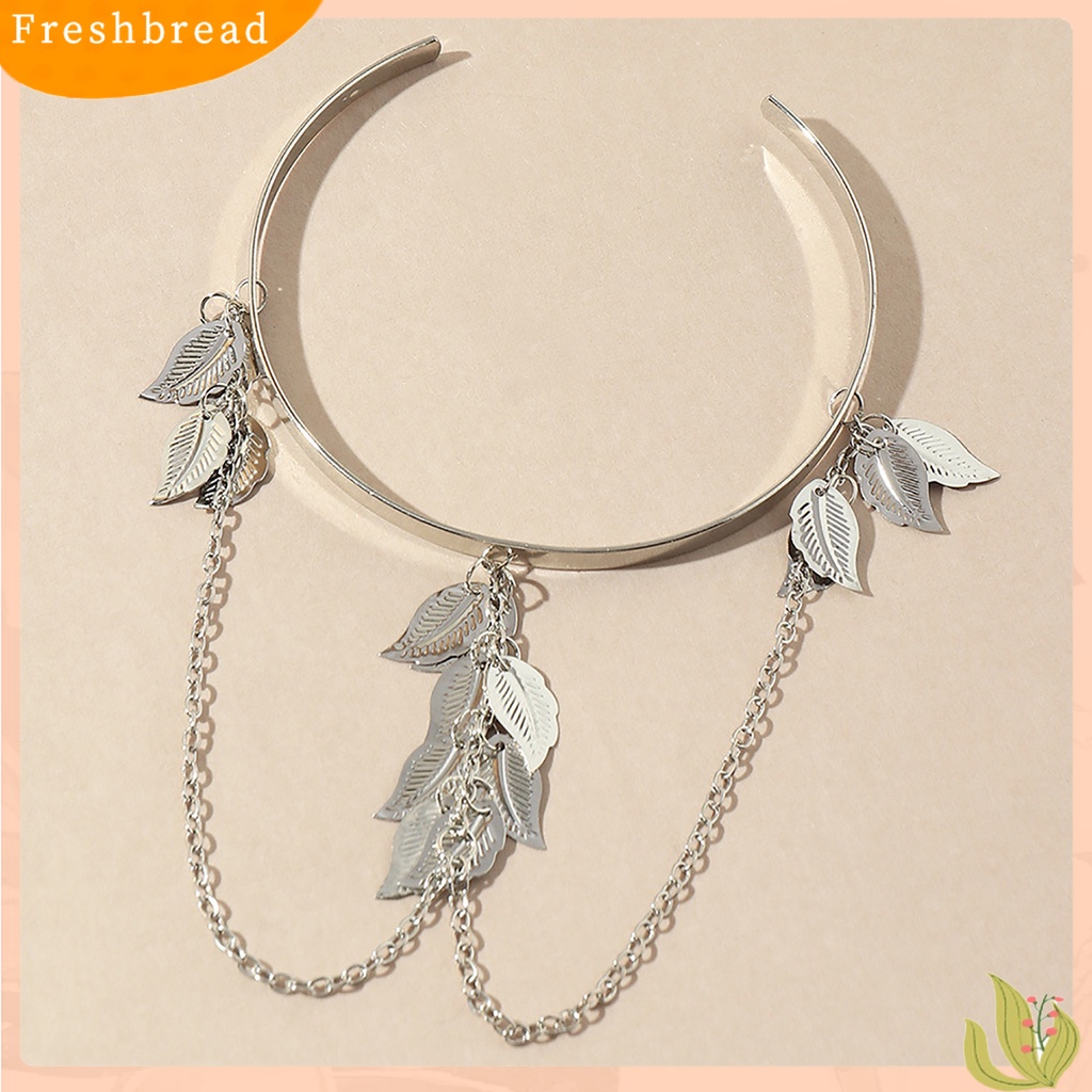 &lt; Freshbread &gt; Opening Adjustable Thin Arm Bangle Bohemian Daun Pesona Gelang Lengan Atas Aksesoris Fashion