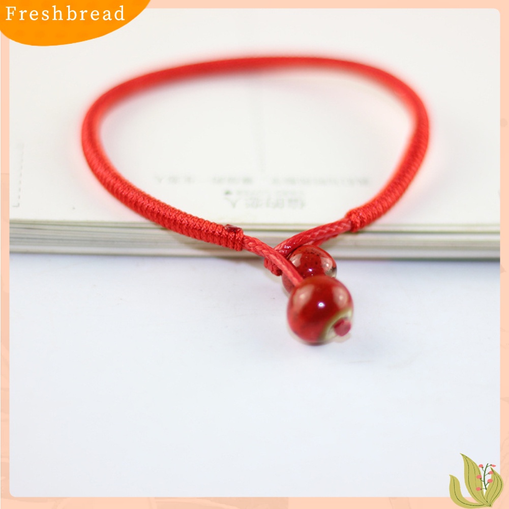 &lt; Freshbread &gt; Unisex Manik-Manik Keramik Pesona Dikepang Tali Beruntung Gelang Bangle Perhiasan Hadiah