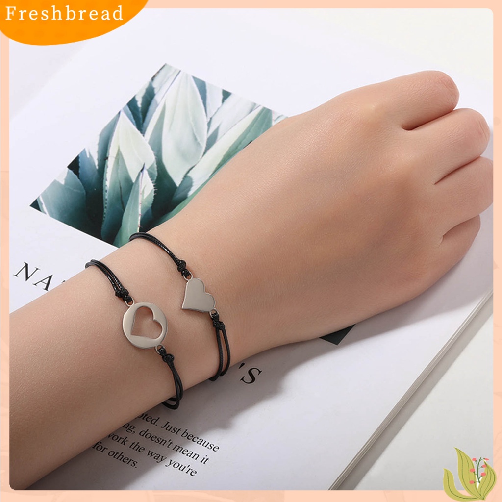 &lt; Freshbread &gt; 2/3/4Pcs Women Bracelets Adjustable Hand Made Heart Decor Hias Braided Dekorasi Kepribadian Ibu Putri Jantung Gelang Hadiah Hari Ibu