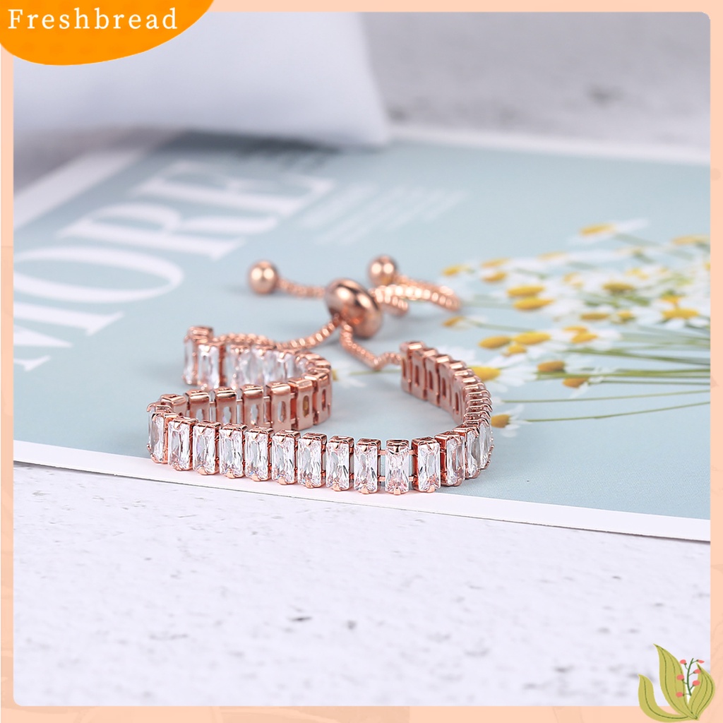 < Freshbread > Gelang Berlian Imitasi Hias Rantai Tangan Adjustable Aksesori Perhiasan Fashion Untuk Pesta