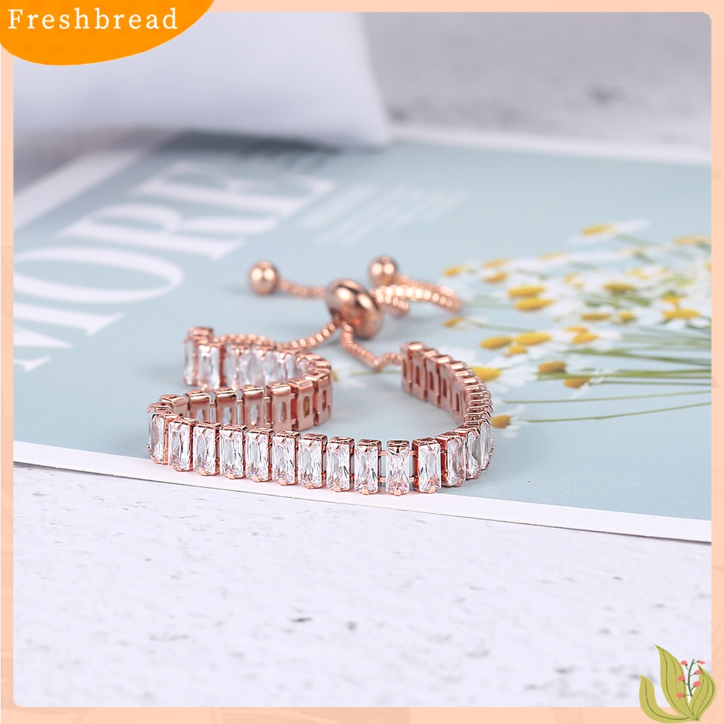 &lt; Freshbread &gt; Gelang Berlian Imitasi Hias Rantai Tangan Adjustable Aksesori Perhiasan Fashion Untuk Pesta