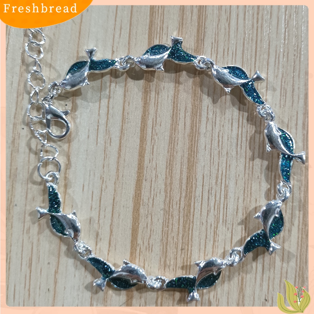 &lt; Freshbread &gt; Gelang Dolphin Charm Perhiasan Hadiah Paduan Wanita Fashion Dolphin Rantai Gelang Untuk Pesta Perjamuan